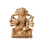 Brass Panchmukhi Hanuman Crossed Legs Golden 8 Inch - Premium Five Face Meditation | Jaipurio